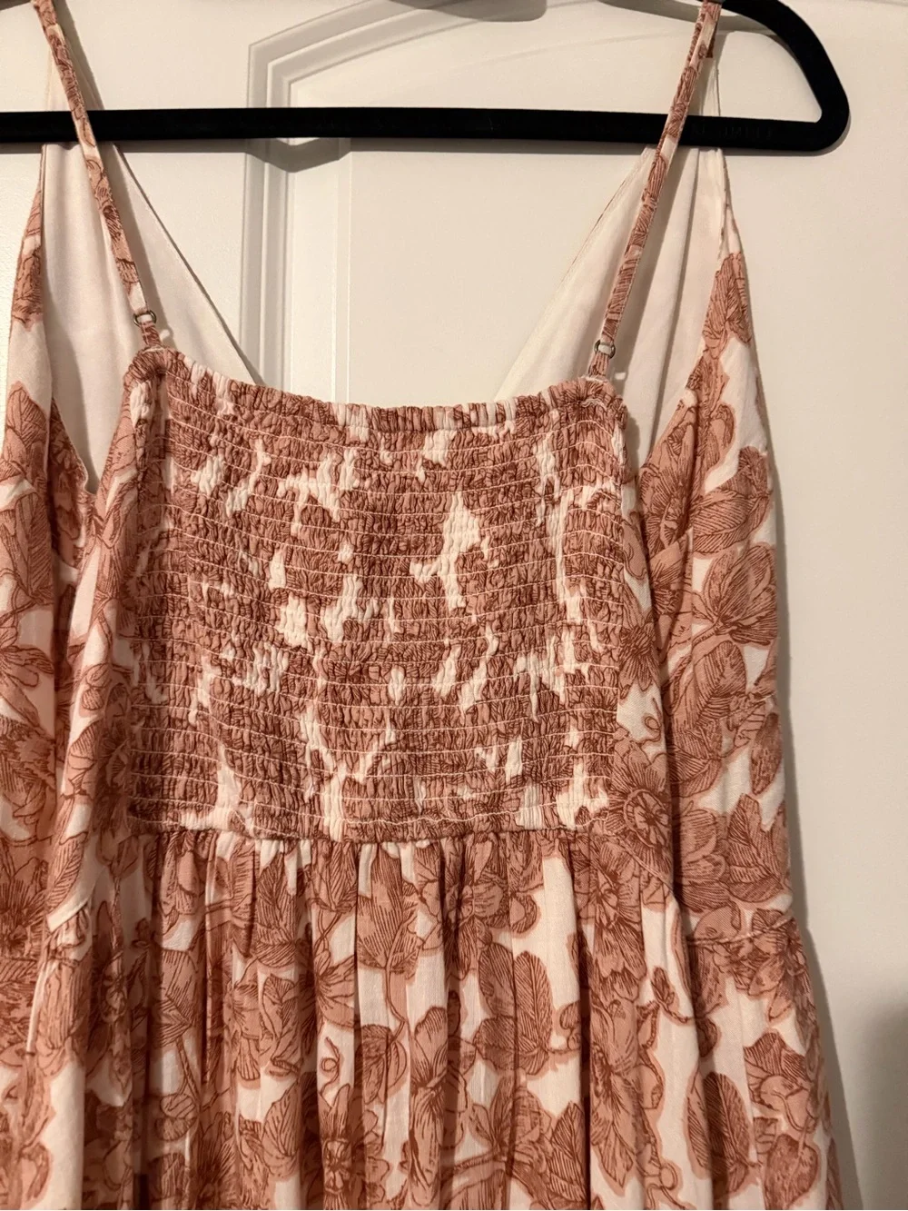 Abercrombie & Fitch Dusty rust Floral V-Neck Spaghetti Strap Maxi Dress